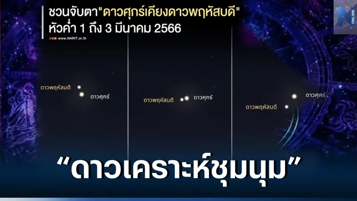 ห้ามพลาด!! ปรากฏการณ์ “ดาวศุกร์เคียงดาวพฤหัสบดี” ช่วง 1-3 มี.ค. นี้ 