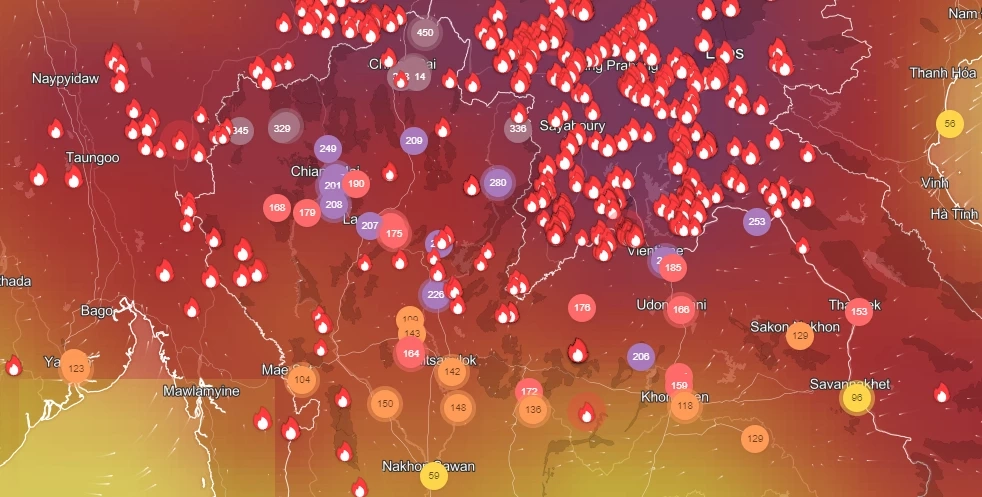 ค่าฝุ่น"PM2.5"แม่ฮ่องสอนวิกฤต ล่าสุดชาวบ้านถึงขั้นเป็นลม ขณะเร่งดับไฟป่า