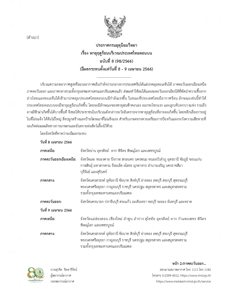 "พายุฤดูร้อน"ถล่ม กรมอุตุฯแจ้ง กทม.-ปริมณฑล และ 46 จว. รับมือฝนหนัก ลมกระโชก