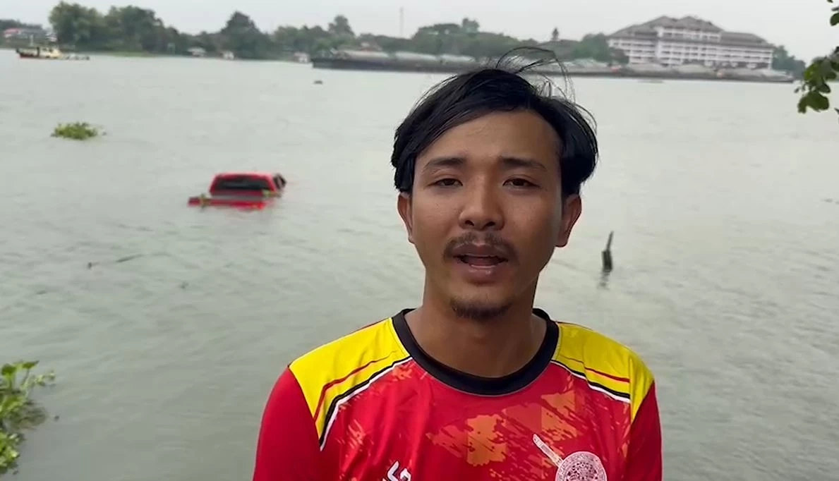 ผัวแทงเมีย 21 แผล ขับรถพุ่งลงแม่น้ำ ปู่เห็นเหตุการณ์ นำเรือออกไปช่วยได้ทัน