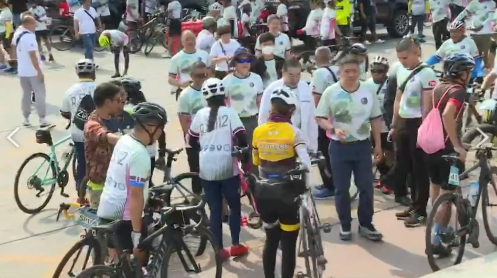 นักปั่นกว่า 2 พันคน เข้าร่วมงาน "สมุทรปราการปั่นจักรยานรำลึก 130 ปี ร.ศ.112"