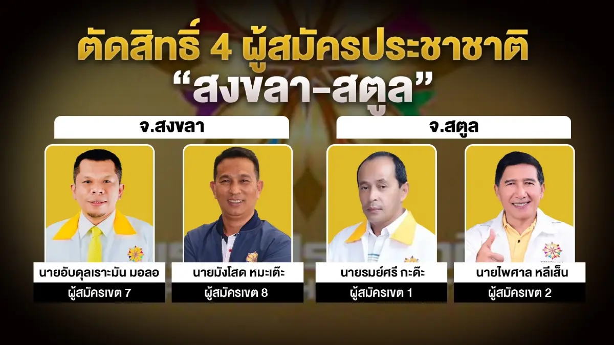 ศาลฎีกาฯ ยกคำร้องตัดสิทธิ์ 4 ผู้สมัครประชาชาติ "สงขลา-สตูล"