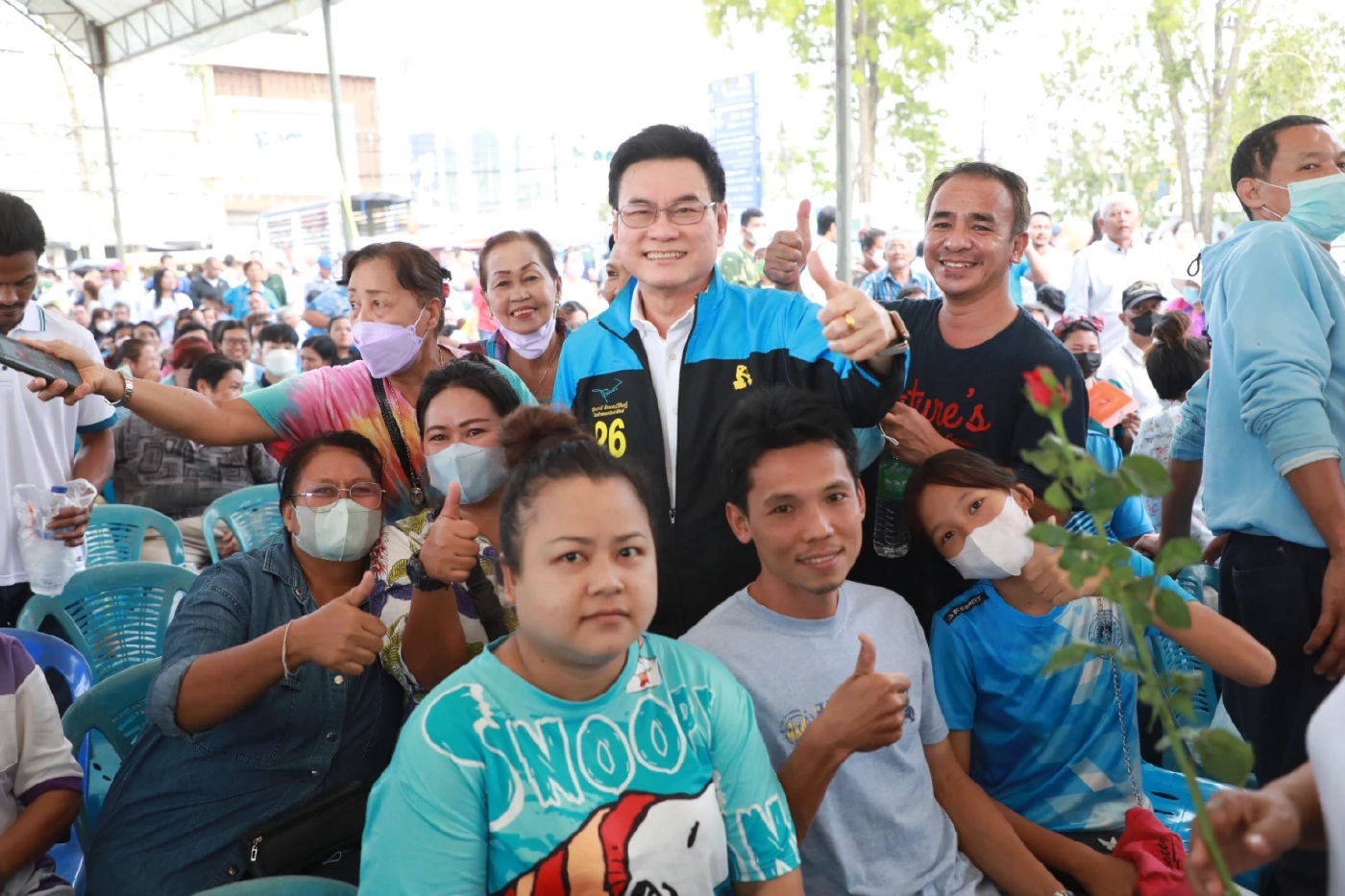 คนแห่ฟังล้น "จุรินทร์" ปราศรัยสุราษฎร์ฯ เชื่อ"เลือกตั้ง 66" ไม่มีแลนด์สไลด์