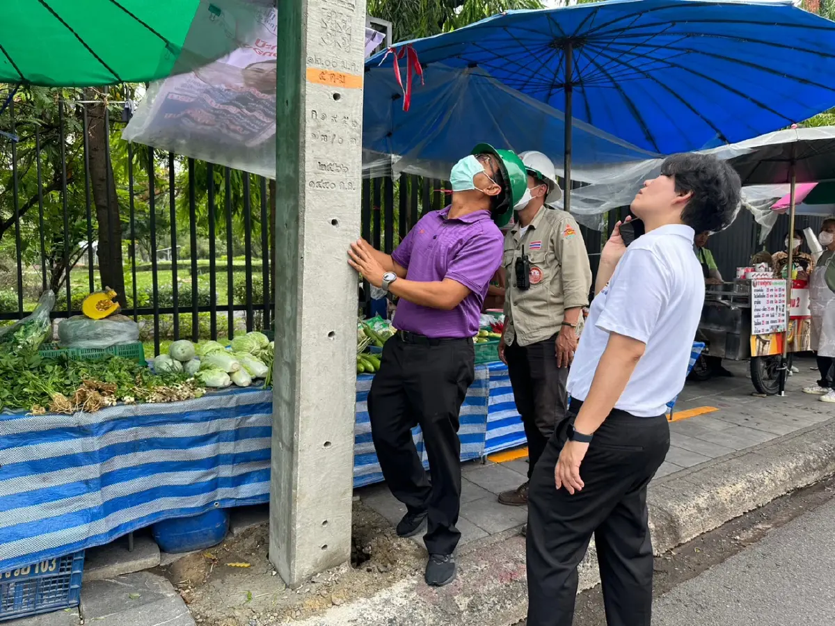 "ฐิติภัสร์" รุดตรวจสอบเหตุต้นไม้โค่นทับเสาไฟฟ้าหลังฝนตกลมกรรโชกแรง