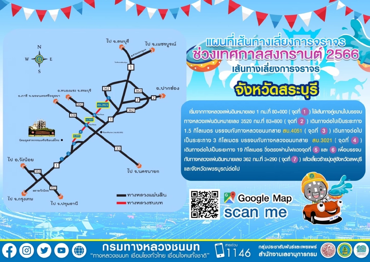 เปิด 7 เส้นทาง เลี่ยงรถติด สายเหนือ-อีสาน-ใต้ ช่วงเทศกาลสงกรานต์