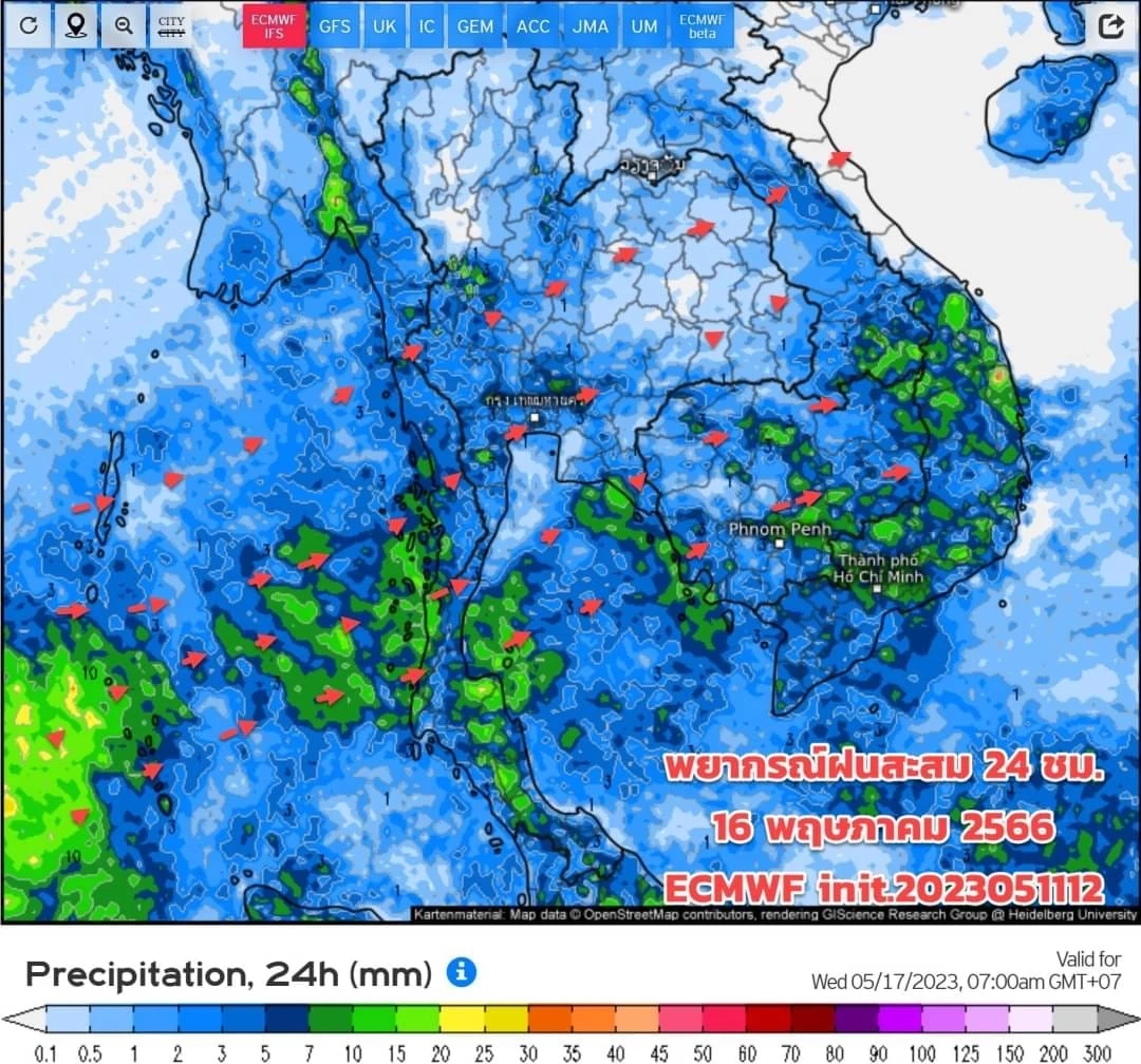 รายงานสภาพอากาศสัปดาห์หน้า อิทธิพลจากพายุไซโคลนโมคา ทำไทยฝนตกต่อเนื่อง