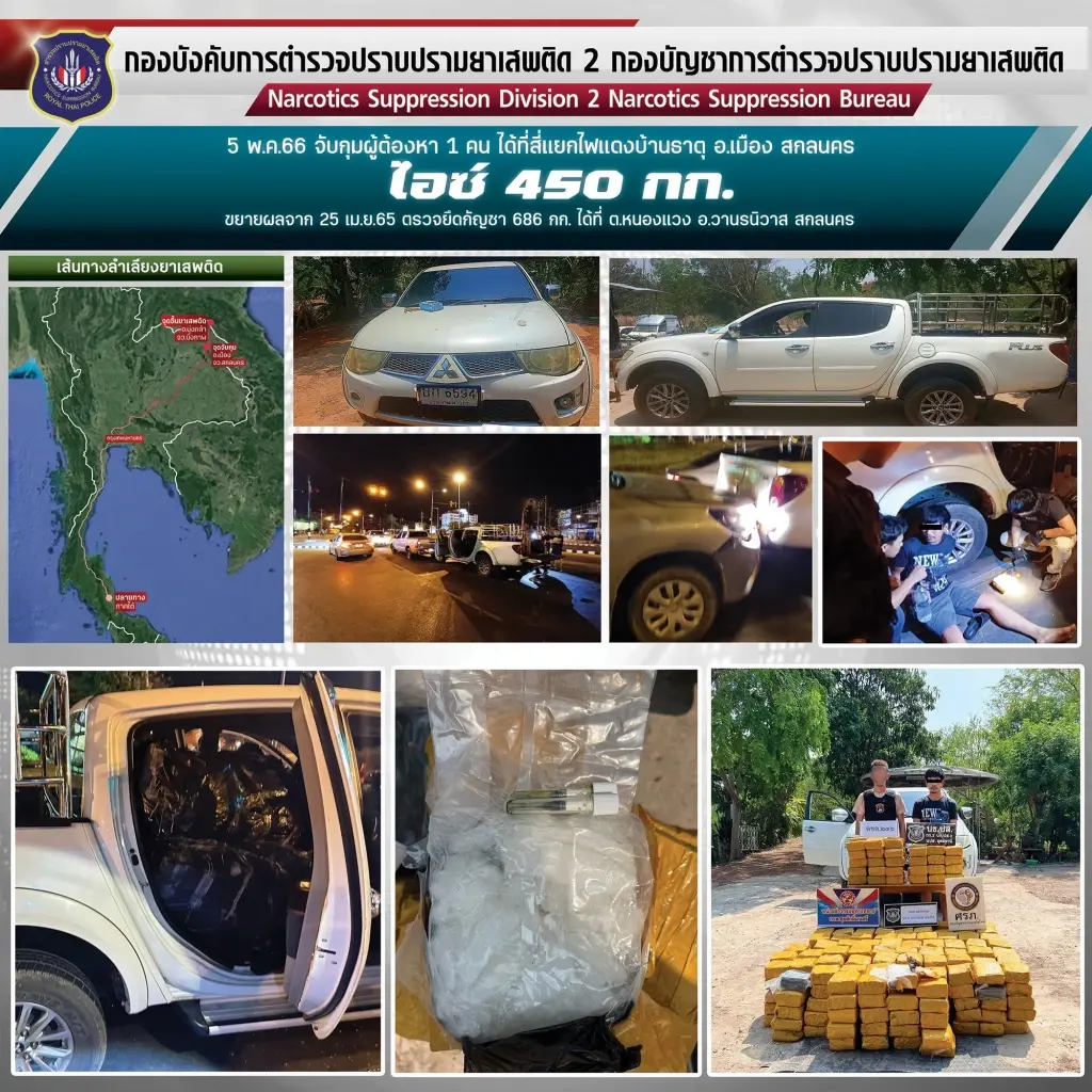 ตำรวจ ปส. ทลาย 8 เครือข่ายยาเสพติด ยึดไอซ์ 1.3 ตัน ยาบ้า 17 ล้านเม็ด เคตามีน 2 กก.