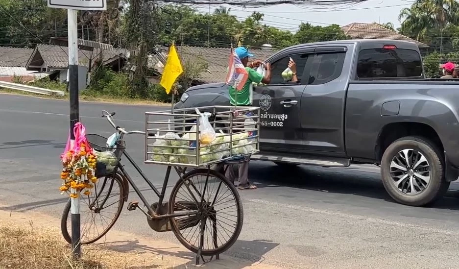 สู้ชีวิต คุณตา วัย 68 ปี ปั่นจักรยานขายฝรั่ง วันละ 160 กม. ทั่ว จ.ศรีสะเกษ