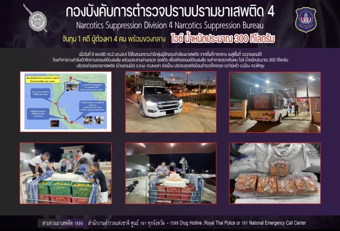 ตำรวจ ปส. ทลาย 8 เครือข่ายยาเสพติด ยึดไอซ์ 1.3 ตัน ยาบ้า 17 ล้านเม็ด เคตามีน 2 กก.