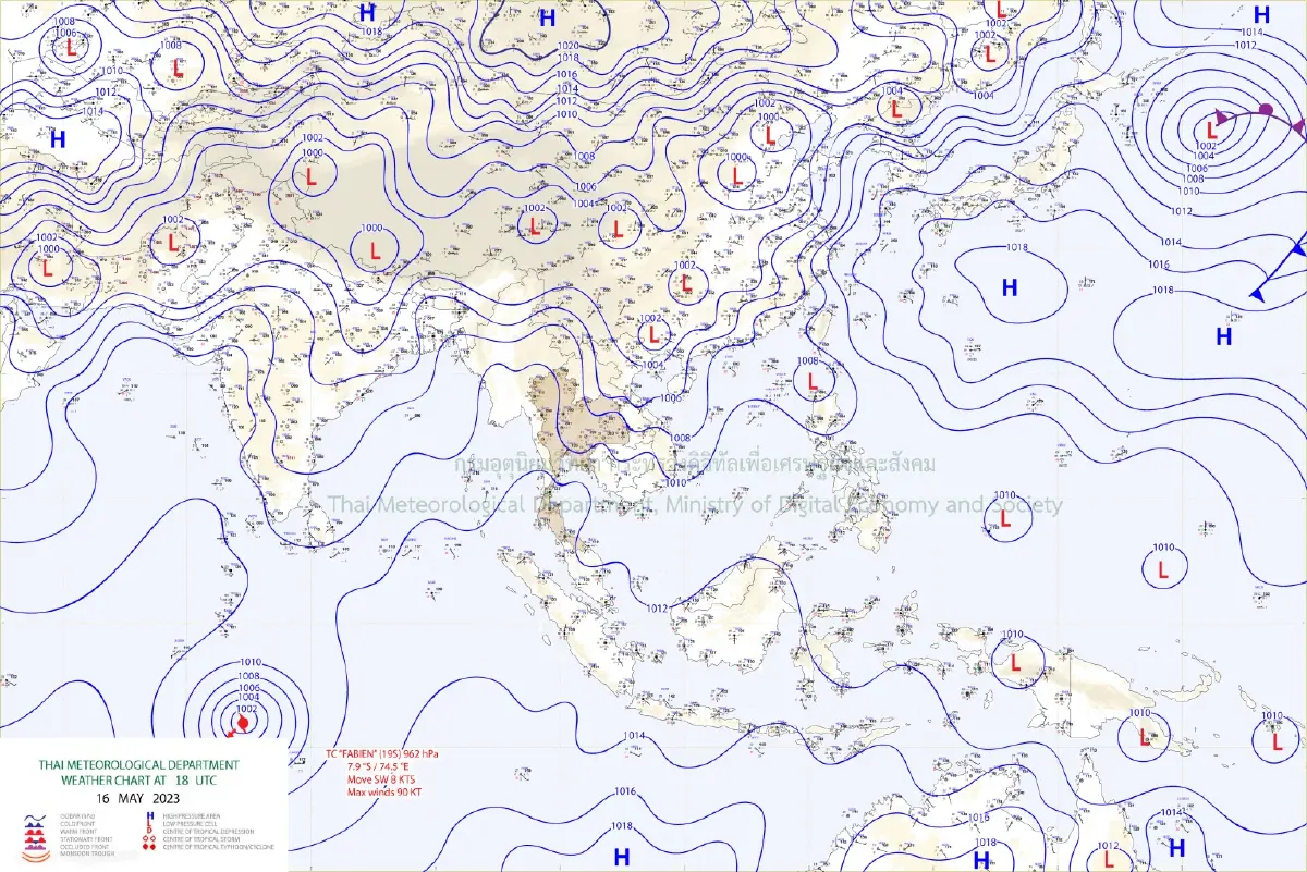 พยากรณ์อากาศวันนี้  กรมอุตุฯเตือน"ฝนฟ้าคะนอง" อิทธิพลลมตะวันตกเฉียงใต้