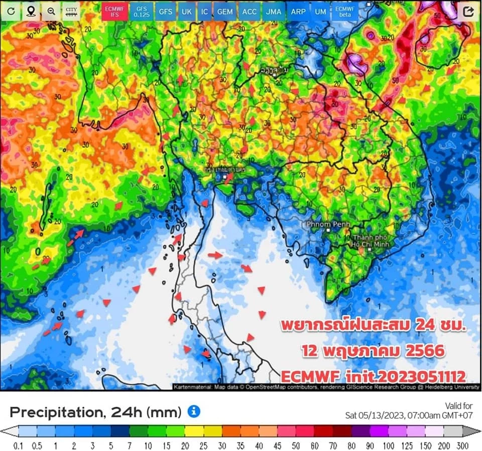 รายงานสภาพอากาศสัปดาห์หน้า อิทธิพลจากพายุไซโคลนโมคา ทำไทยฝนตกต่อเนื่อง