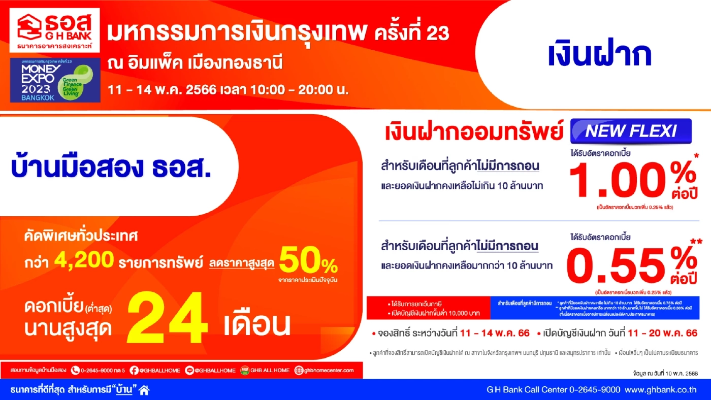 เปิดฉากงาน Money Expo 2023 ส่องโปรเด่นแบงก์ ทั้งเงินฝาก-สินเชื่อ ได้ที่นี่!