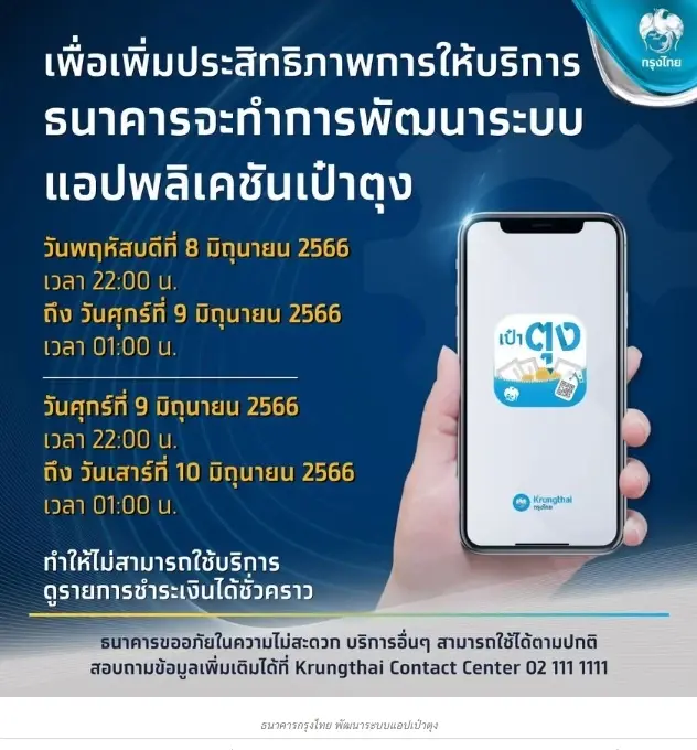 "3 แบงก์ใหญ่" ปิดปรับปรุงระบบเดือนมิ.ย.เช็กรายละเอียดได้ที่นี่