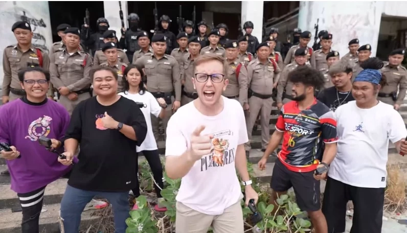 เนท My Mate Nate ยูทูบเบอร์ชื่อดัง เจ้าของคลิปจ้างตำรวจ 50 นาย