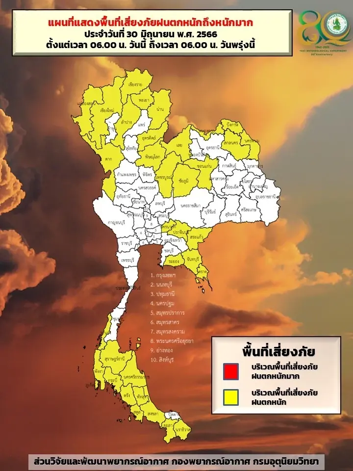 กรมอุตุฯ เตือน ภาคใต้อ่วม! เจอทั้งฝนฟ้าคะนอง ร้อยละ 80 และฝนตกหนักบางแห่ง 