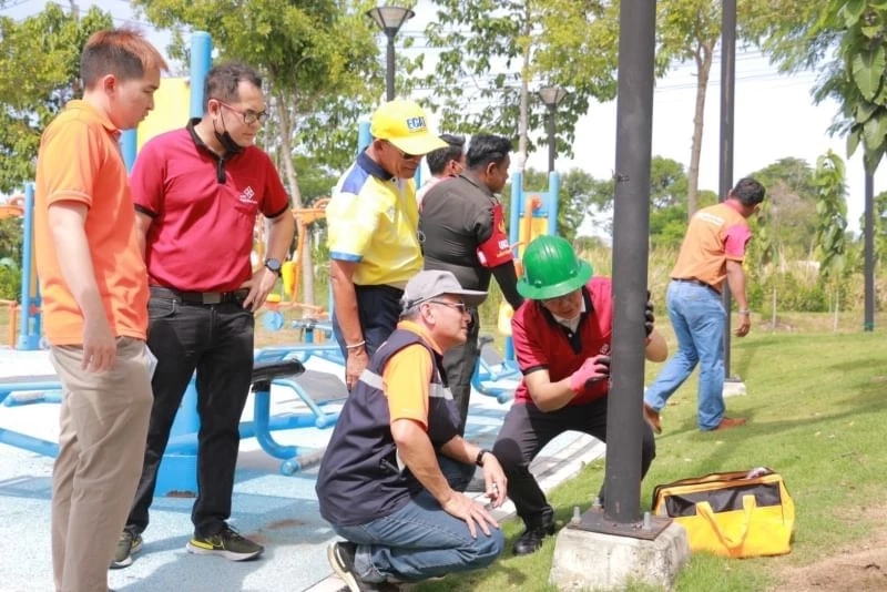 MEA ร่วมกับมูลนิธินายช่างไทย ใจอาสา ตรวจสอบระบบไฟฟ้า สวนวารีภิรมย์