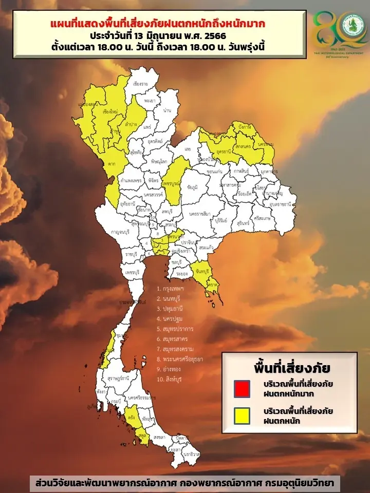 กรมอุตุฯ เตือน ฝนฟ้าคะนองทั่วไทย ร้อยละ60 เช็กด่วนจังหวัดไหนเสี่ยงภัย