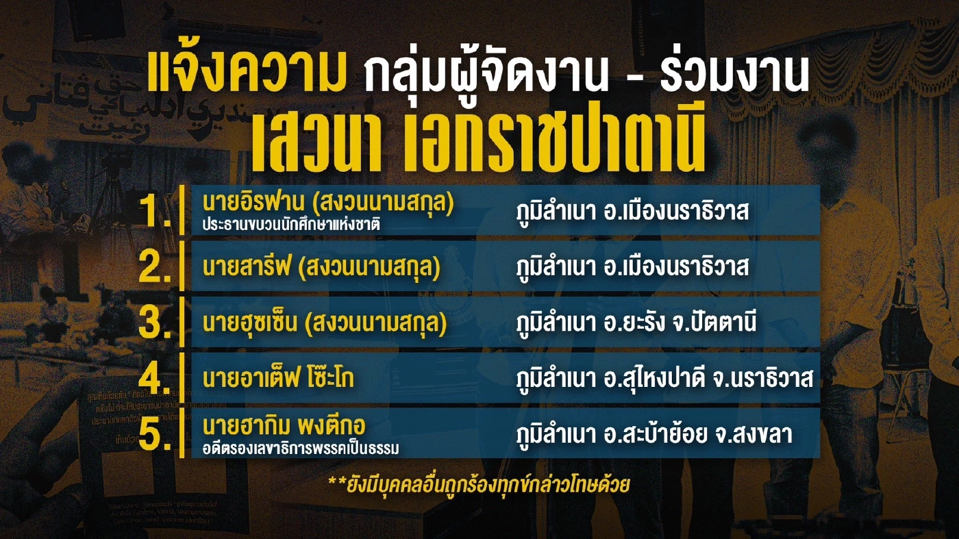 เปิดชื่อ"ก๊วนประชามติแยกใต้"แจ้งข้อหาหนักสะเทือน"พรรคการเมือง"  