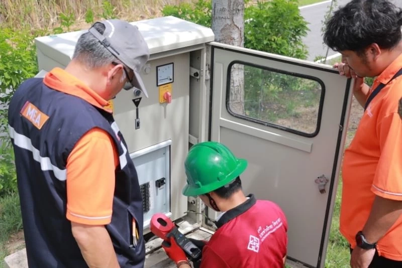 MEA ร่วมกับมูลนิธินายช่างไทย ใจอาสา ตรวจสอบระบบไฟฟ้า สวนวารีภิรมย์
