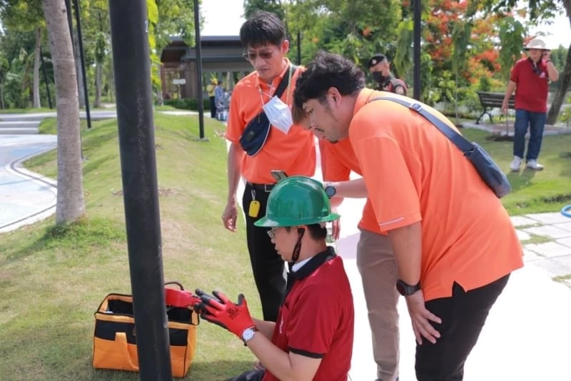 MEA ร่วมกับมูลนิธินายช่างไทย ใจอาสา ตรวจสอบระบบไฟฟ้า สวนวารีภิรมย์