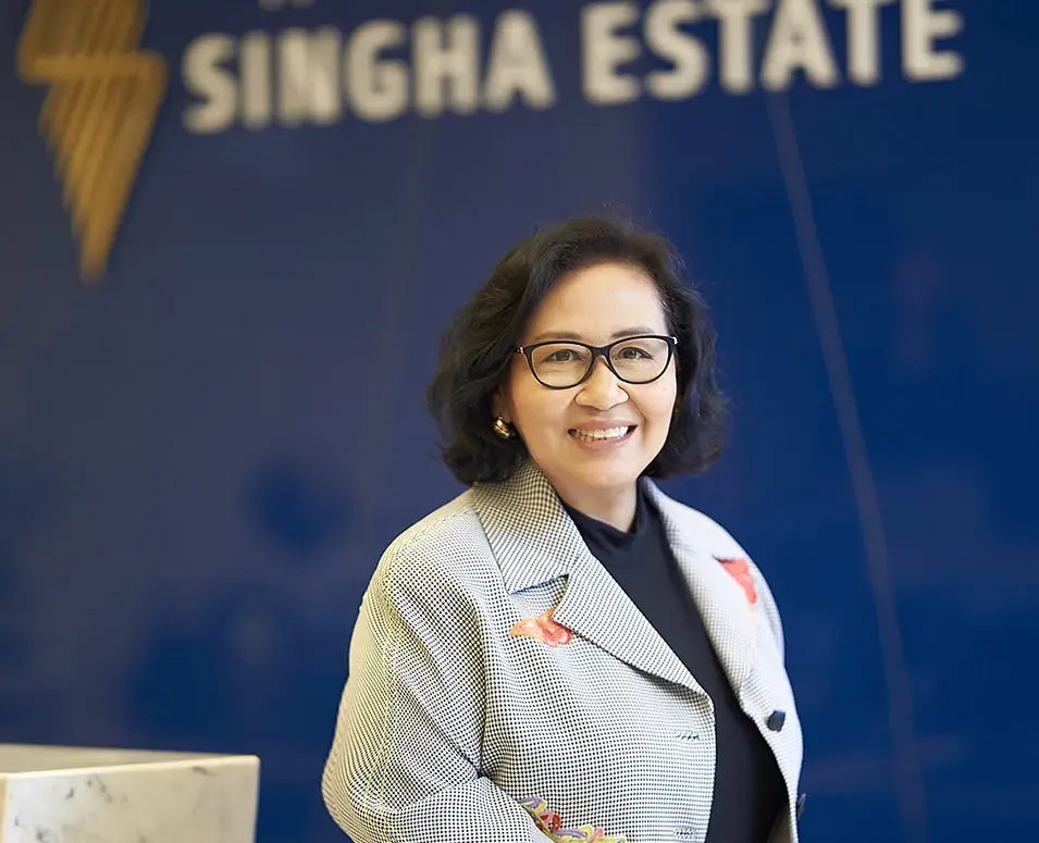นางฐิติมา รุ่งขวัญศิริโรจน์ ประธานเจ้าหน้าที่บริหาร บริษัท สิงห์ เอสเตท จำกัด (มหาชน) 