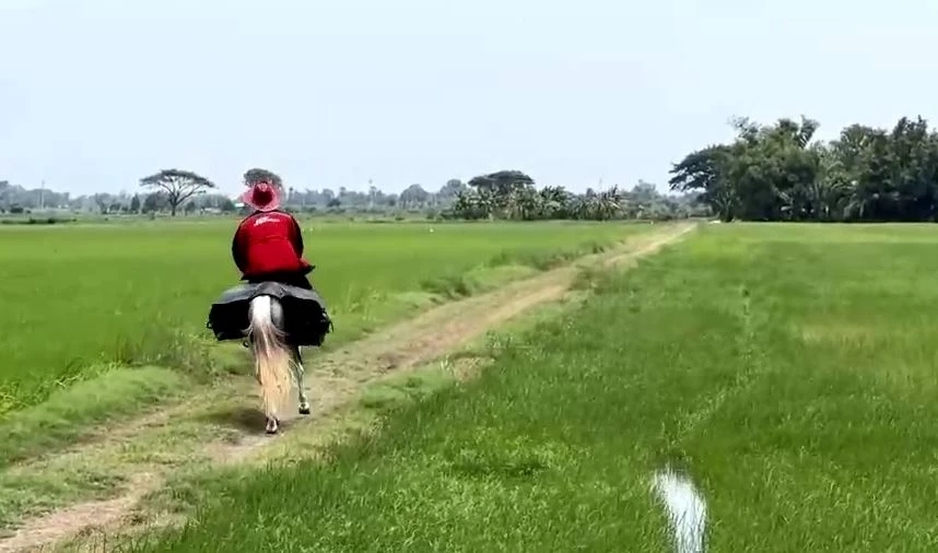 ฮือฮา! หนุ่มใหญ่ขี่ม้าส่งพัสดุ เผย ได้เติมเต็มความฝันวัยเด็ก