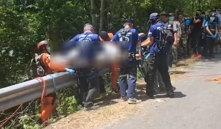 พบแล้วร่าง "ป้าอ้อย" ถูกโยนทิ้งหน้าผา ริมอ่างเก็บน้ำเขื่อนศรีนครินทร์