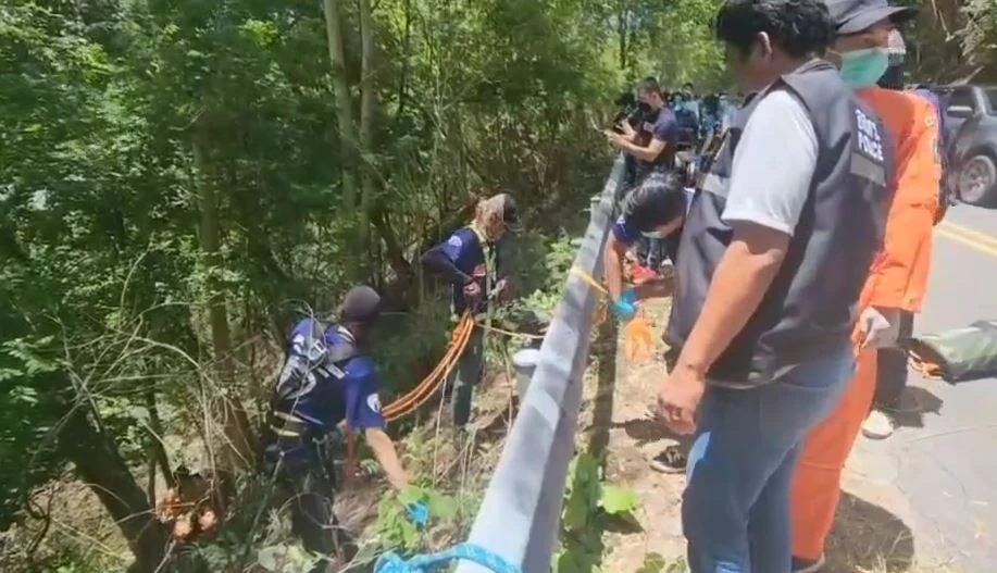 พบแล้วร่าง "ป้าอ้อย" ถูกโยนทิ้งหน้าผา ริมอ่างเก็บน้ำเขื่อนศรีนครินทร์