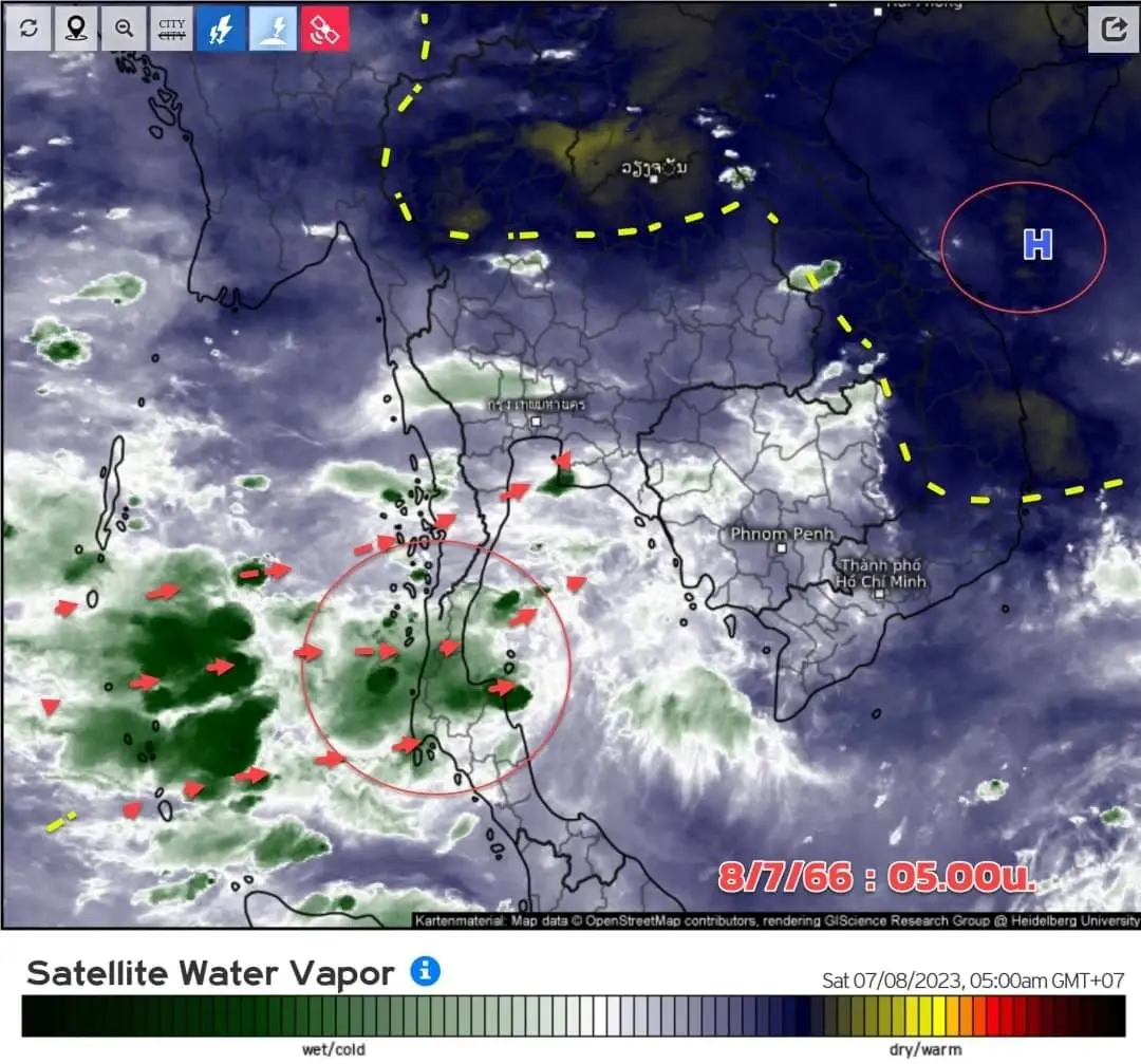 กรมอุตุฯ เตือน ฝนฟ้าคะนองทั่วไทย ร้อยละ 70 ของพื้นที่ และมีฝนตกหนักบางแห่ง