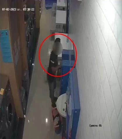 โจรแสบ ย่องงัดตู้ซักผ้าหยอดเหรียญ กวาดเงินไปหลายพันบาท หลบหนีลอยนวล