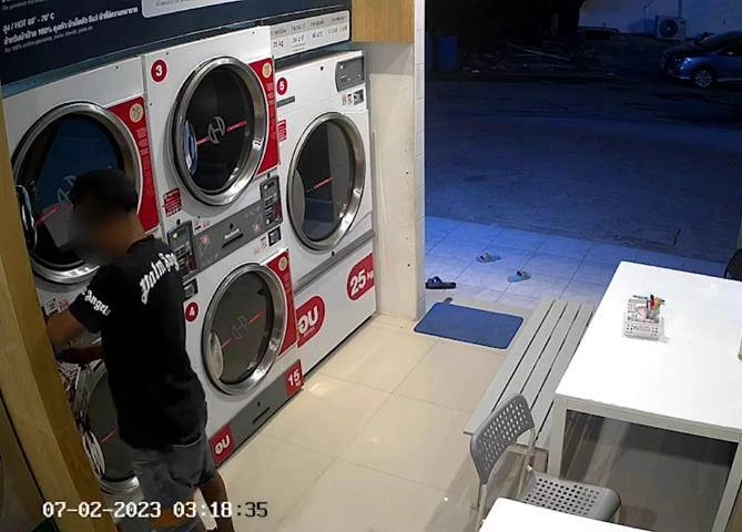 โจรแสบ ย่องงัดตู้ซักผ้าหยอดเหรียญ กวาดเงินไปหลายพันบาท หลบหนีลอยนวล