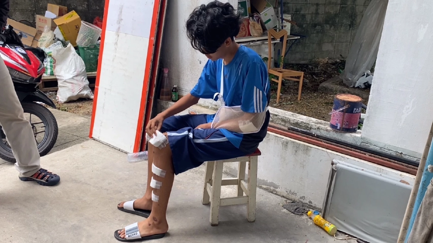 น้องนนท์ อายุ 16 ปี ผู้บาดเจ็บ
