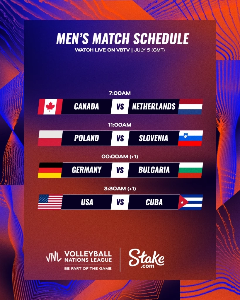 สรุปผลวอลเลย์บอลชาย "VNL2023" ทุกคู่ พร้อมตารางคะแนน-โปรแกรมแข่งวันนี้ (5 ก.ค.)