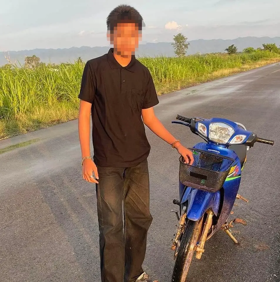นายธนวัฒน์ สมสี อายุ 14 ปี ผู้บาดเจ็บ