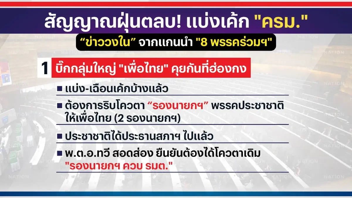 นายกฯยังไม่มี-แบ่งเค้กรัฐมนตรีกันฝุ่นตลบ