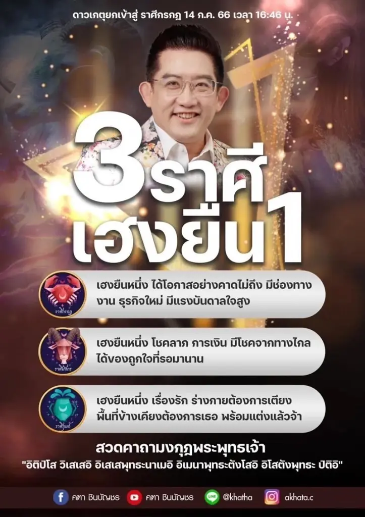 อ.คฑา ผ่าดวง 3 ราศีเฮงสุดๆ เฮงยืน1 ปังไปทุกด้าน เช็กดวงวันนี้ หลังดาวเกตุย้าย