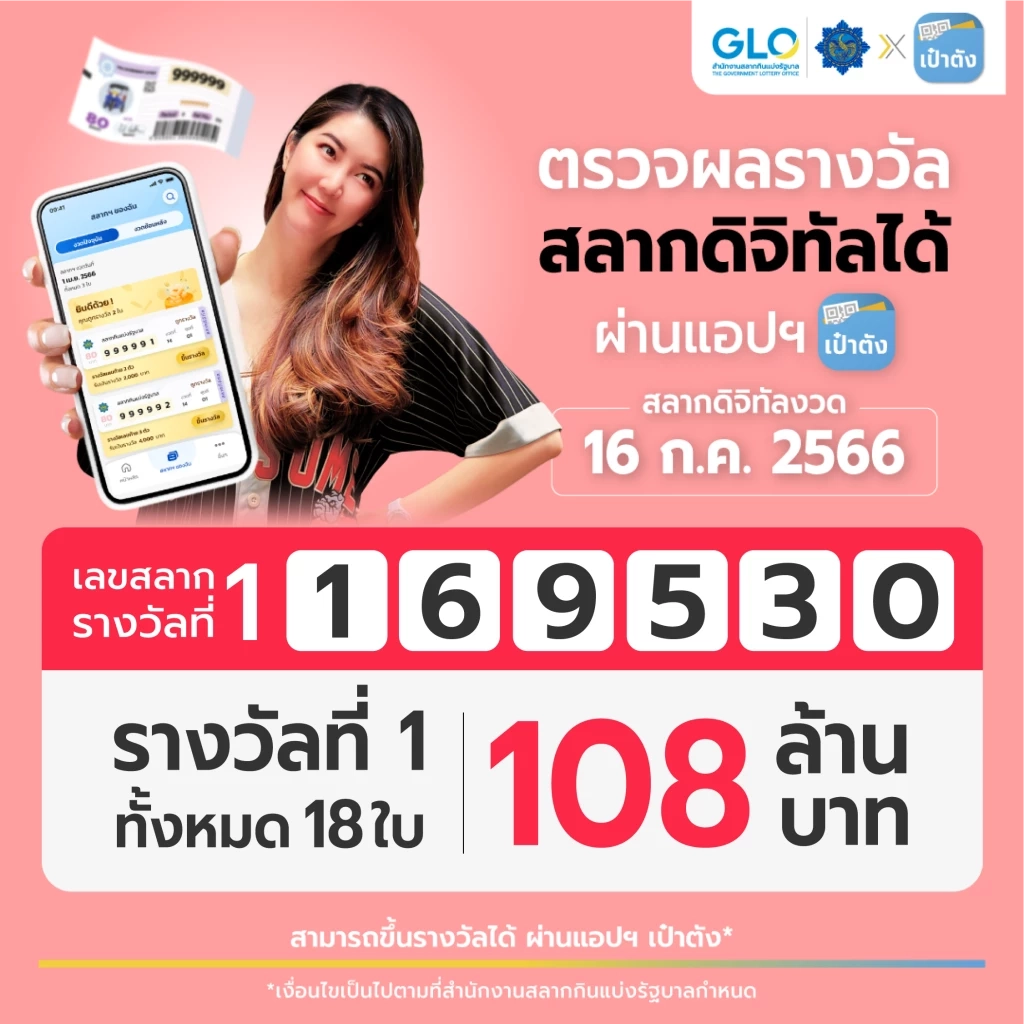 10 เศรษฐีใหม่ ถูกสลากดิจิทัล รางวัลที่ 1 รับทรัพย์ 108 ล้านบาท