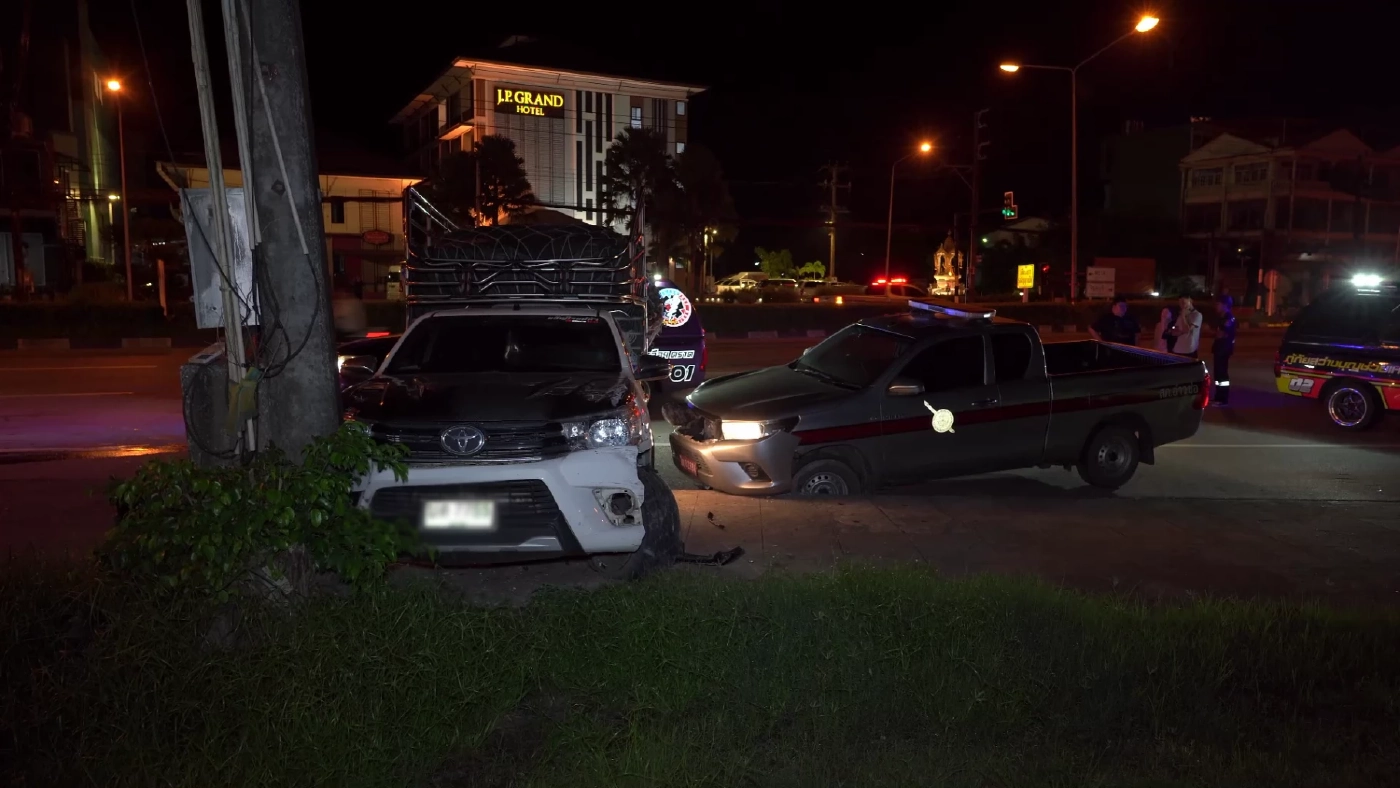 แจงรถตราโล่ถูกชน ตำรวจท้องร่วงหนัก ขับไปรพ.กลางดึก ไม่ได้เที่ยวร้านเหล้า