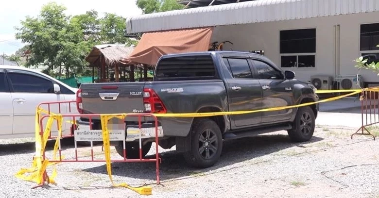 รถยนต์ของ นายโอลาฟ ชาวเยอรมัน หนึ่งในผู้ต้องหาแก๊งอุ้มฆ่าหั่นศพ นายฮันส์ ปีเตอร์