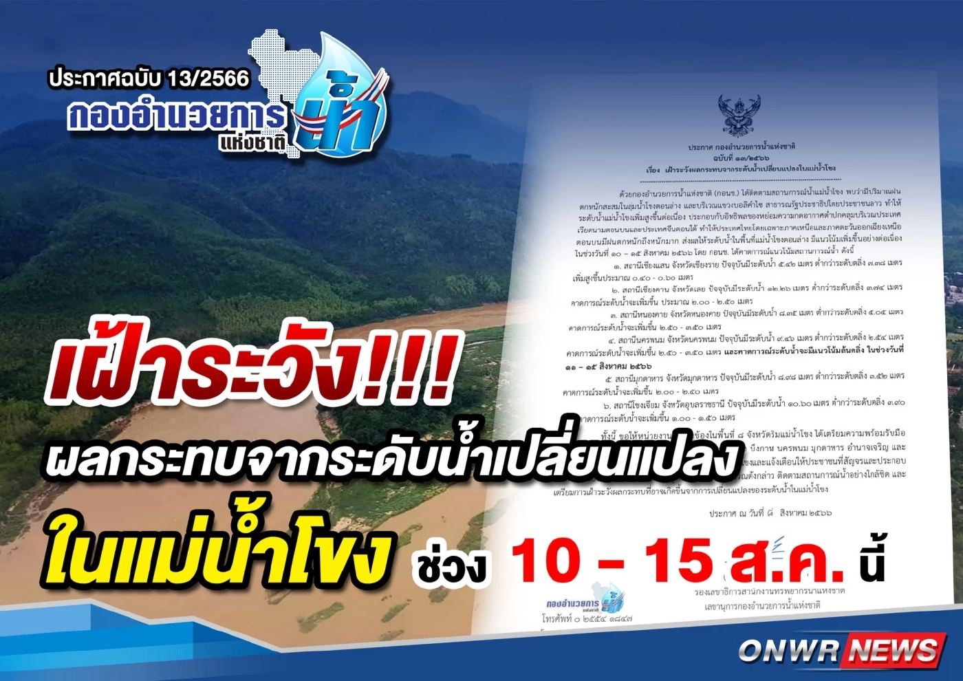 "แม่น้ำโขง"วิกฤต จังหวัดอีสานเตรียมรับมือน้ำท่วม พร้อมประกาศเขตภัยพิบัติ