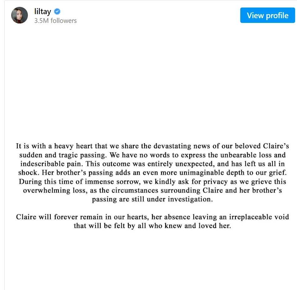 "ลิล เทย์" แรปเปอร์เด็กเสียชีวิตด้วยวัย 14 ปี สุดช็อก!พี่ชายก็จากไปเช่นกัน