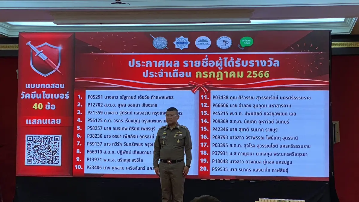 ผบ.ตร.แจก "iPhone 14" ผู้โชคดี 20 รายแรกผ่านทดสอบวัคซีนไซเบอร์