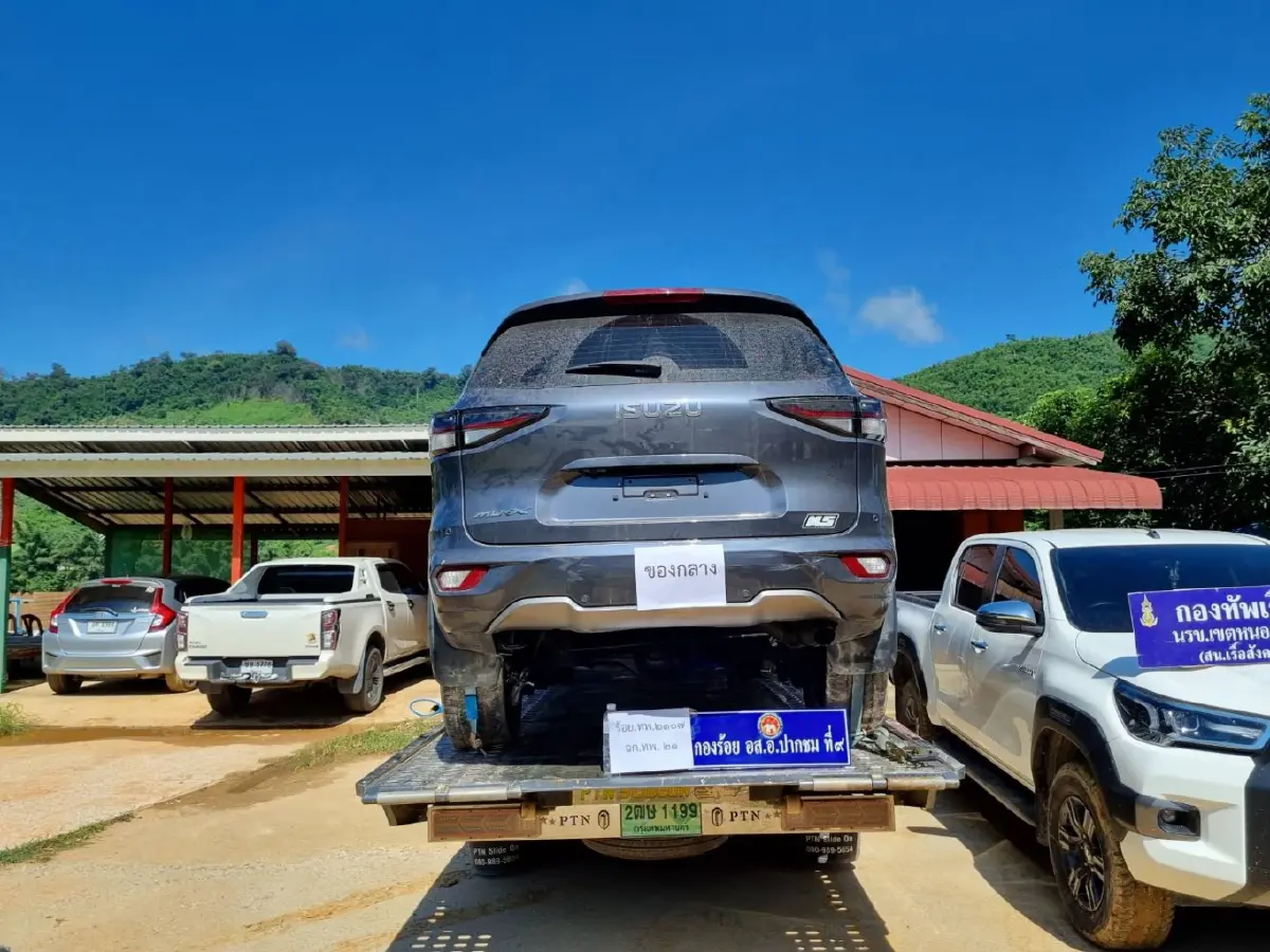 รถใครหายเช็กด่วน! นรข.หนองคาย ยึดรถยนต์ 3 คัน เตรียมส่งข้ามโขง