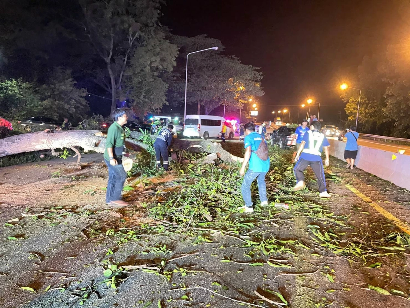 ต้นไม้ล้มขวางถนน รถชาวบ้านพุ่งชน ดับ 1 สาหัส 2 รองผู้ว่าฯ อุตรดิตถ์ รอดหวุดหวิด