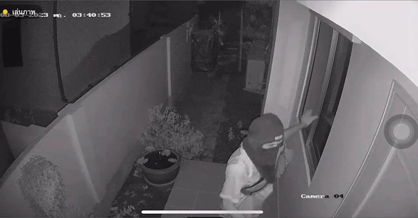 เปิดวงจรปิด พ่อแม่ลูกผวา โจรบุกเข้าห้องนอนประชิดตัว ขโมยทรัพย์สินขณะหลับ