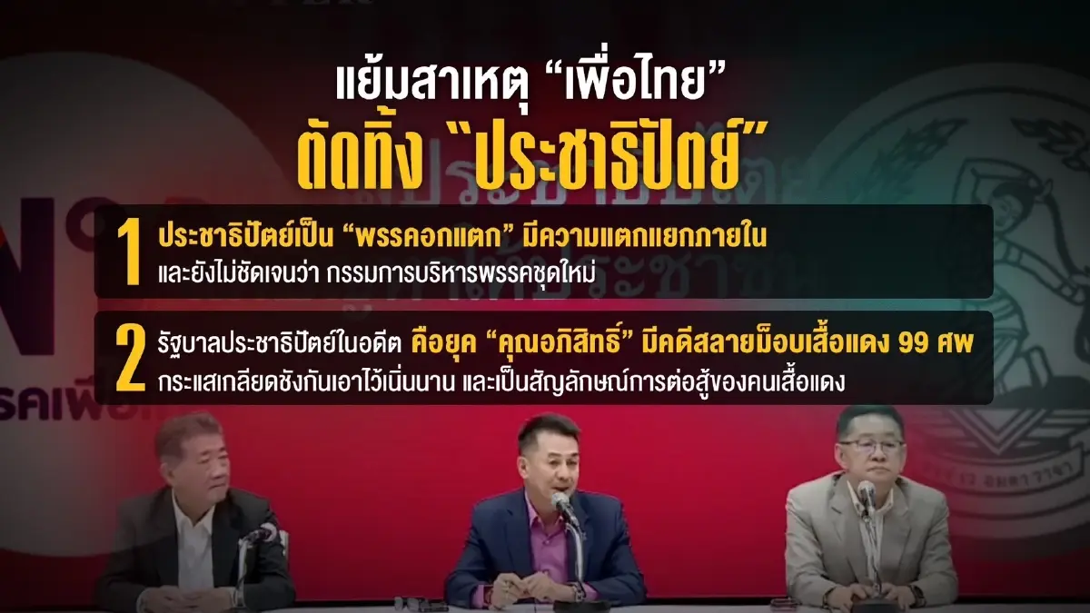 เหตุผลลึก รทสช. ได้ขึ้นด่วนขบวนสุดท้ายรัฐบาลเพื่อไทย ปล่อยปชป. "ปิ๋ว" 