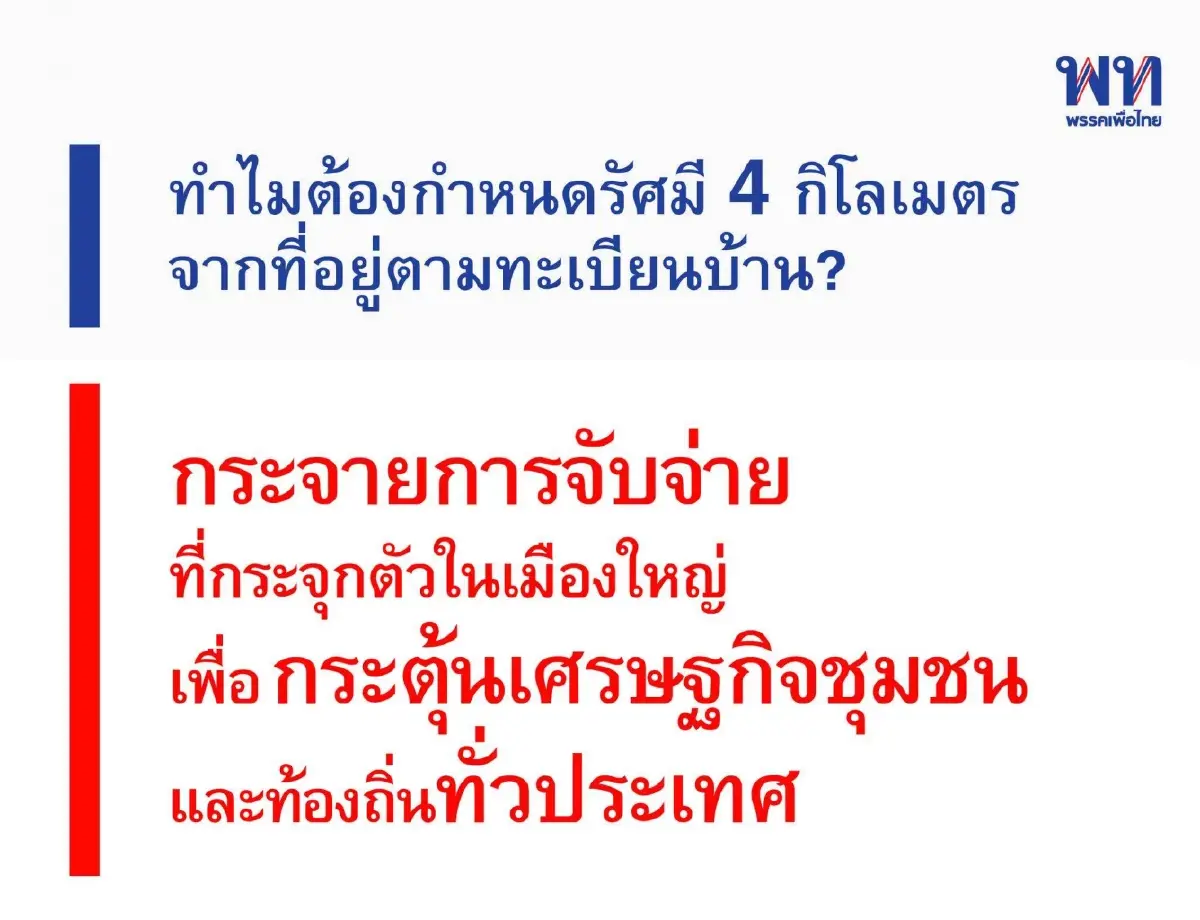 "เพื่อไทย" ลุยเต็มสูบ ดิจิทัลวอลเล็ต 1 หมื่น ยันไม่กระทบการคลังประเทศ