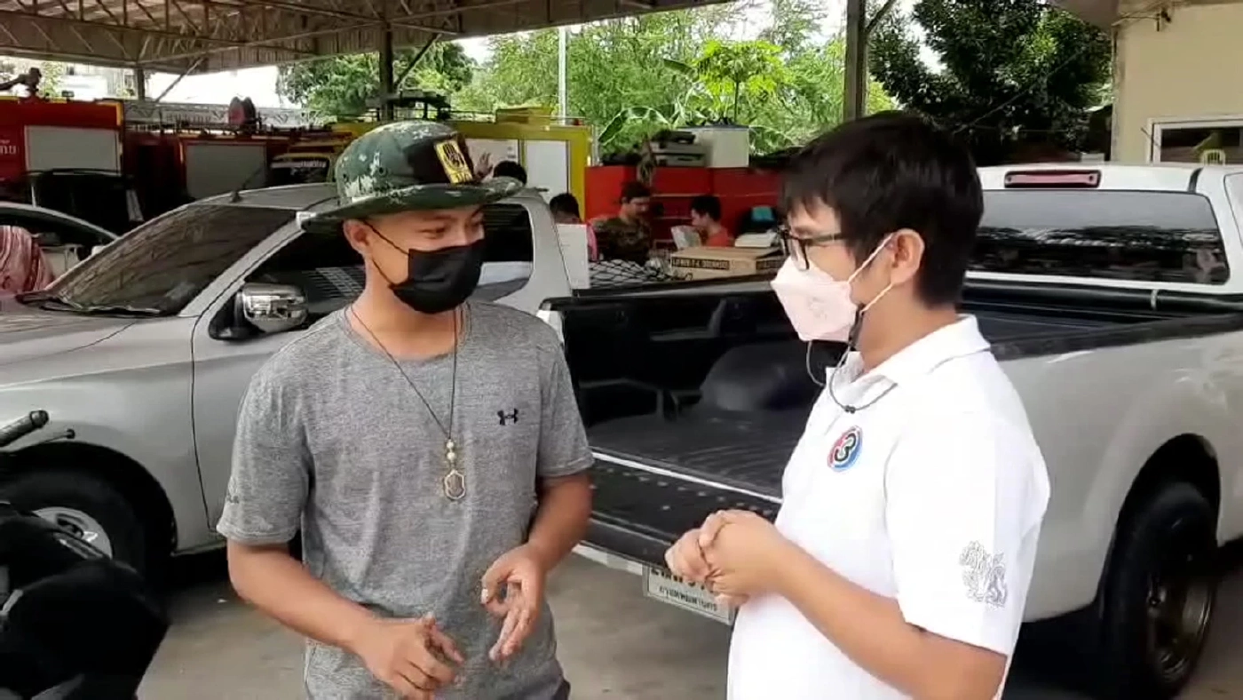 นายศราวุธ ทวีเหลือ พนักงานดับเพลิงเทศบาลด่านสำโรง