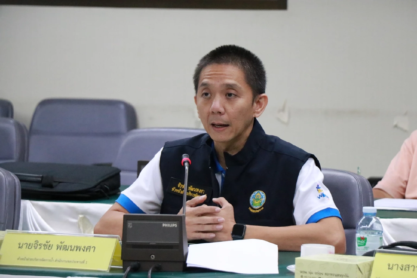 นายจิรชัย พัฒนพงศา หัวหน้าฝ่ายบริหารจัดการน้ำ สำนักงานชลประทานที่ 1