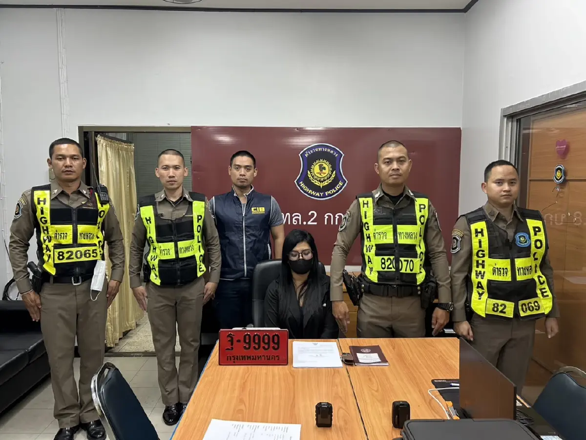 ตร.ทางหลวง จับสาว 37 ขับบีเอ็มฯป้ายแดงปลอม - หนีไฟแนนซ์ 2 ปี